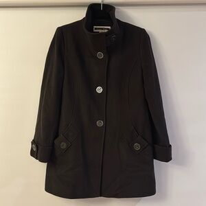 Brown Wool Blend Kristen Blake Funnel Neck Coat